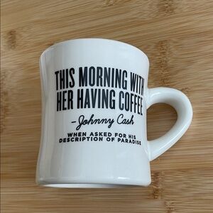 White Dinner Style Johnny Cash Coffee Mug